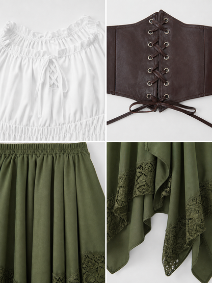 Pirate Costume: Blouse, Corset, and Skirt