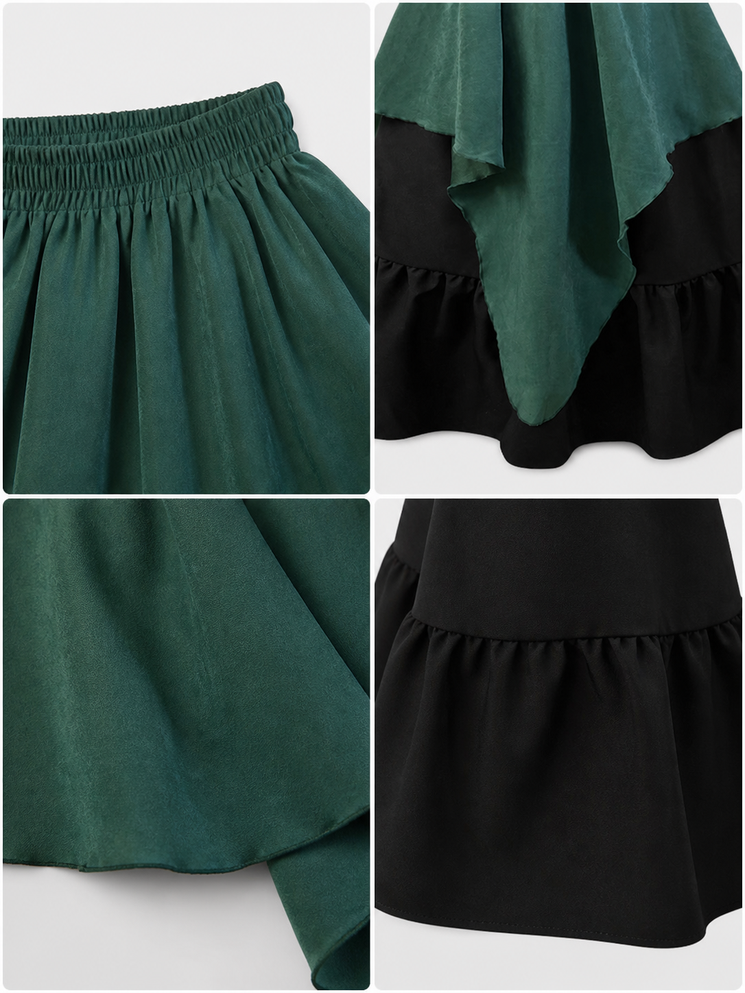 Layered Plaid Skirt with Asymmetrical Draping