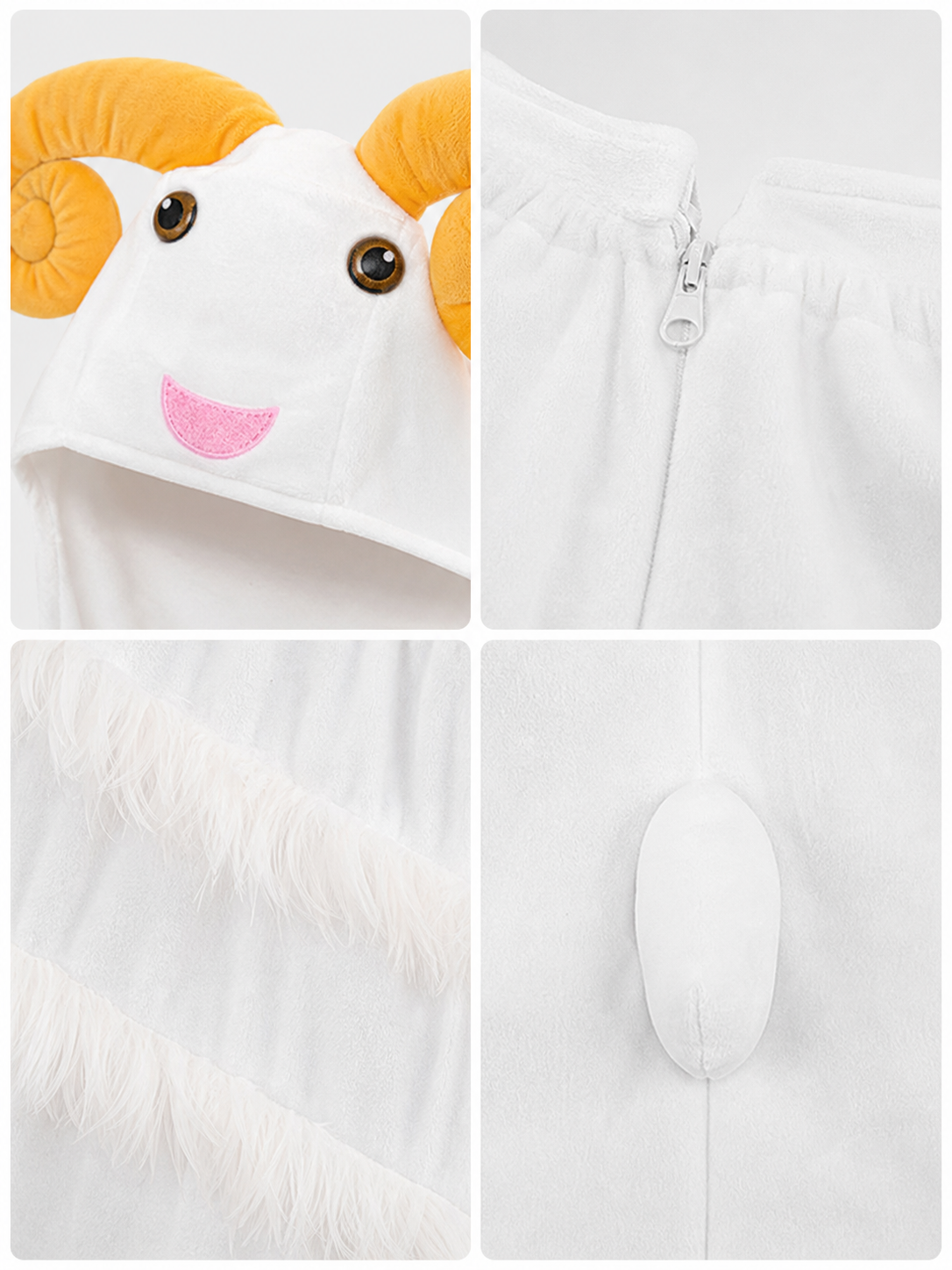 Children’s sheep costume, hooded jumpsuit