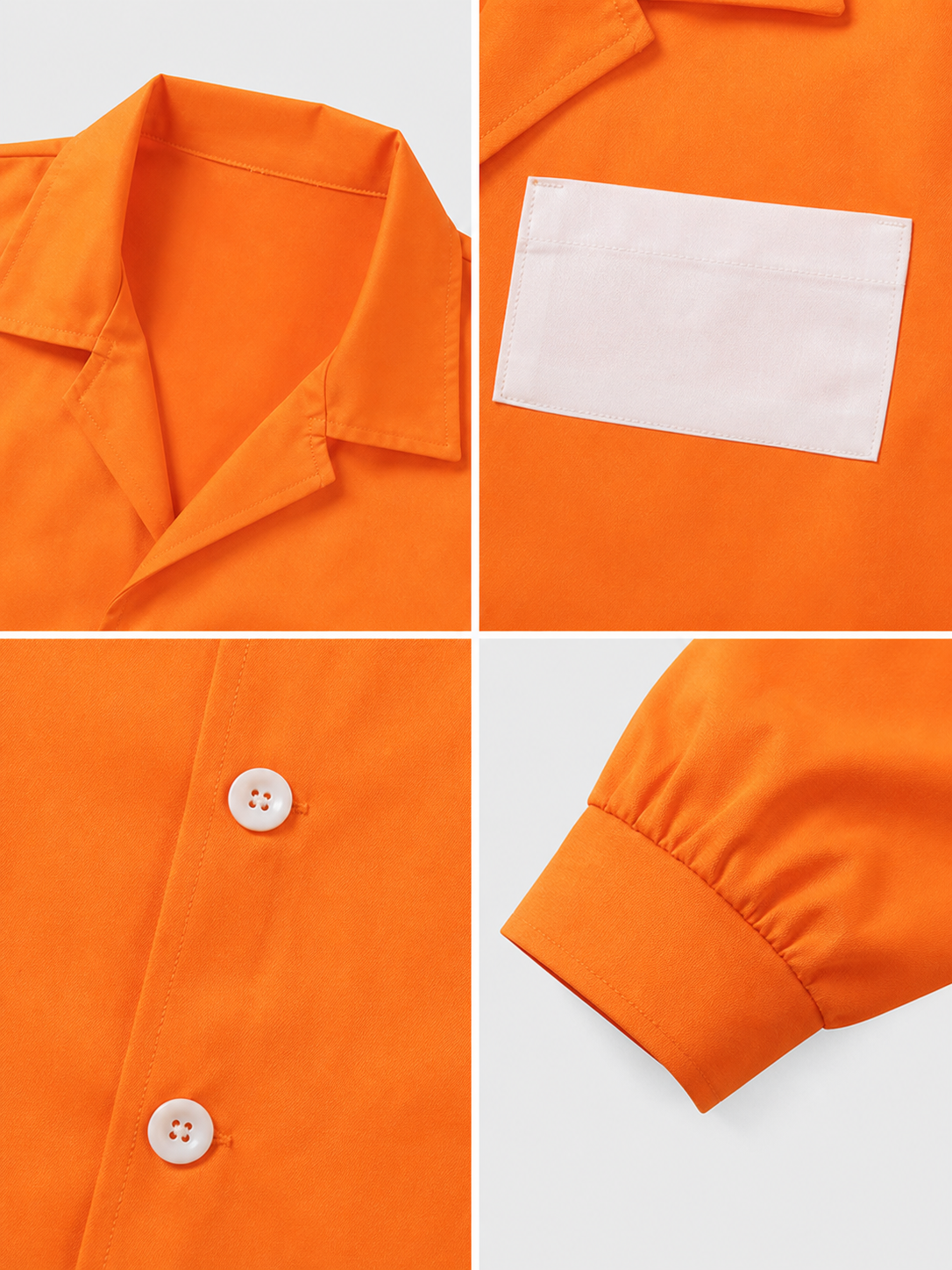 Orange long-sleeve jumpsuit with chest patch product view 38