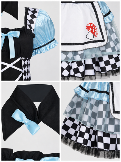 Harlequin Costume with Apron and Accessories