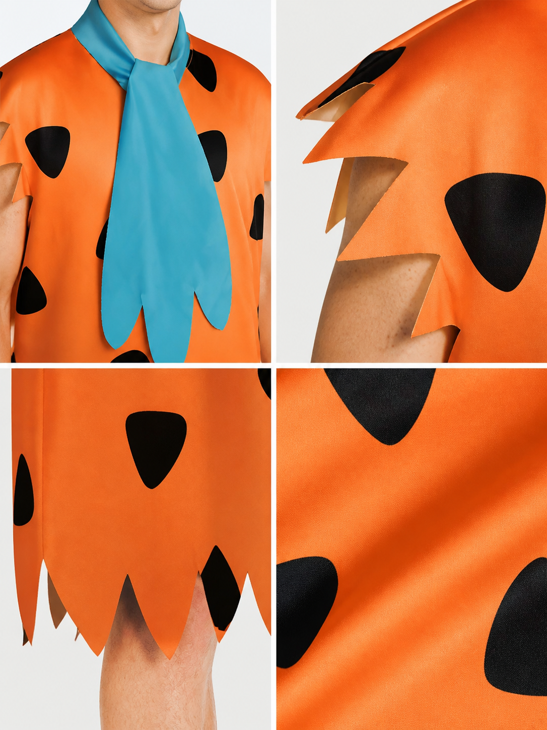 Orange Dress with Black Spots and Blue Accessory product detail composite 2