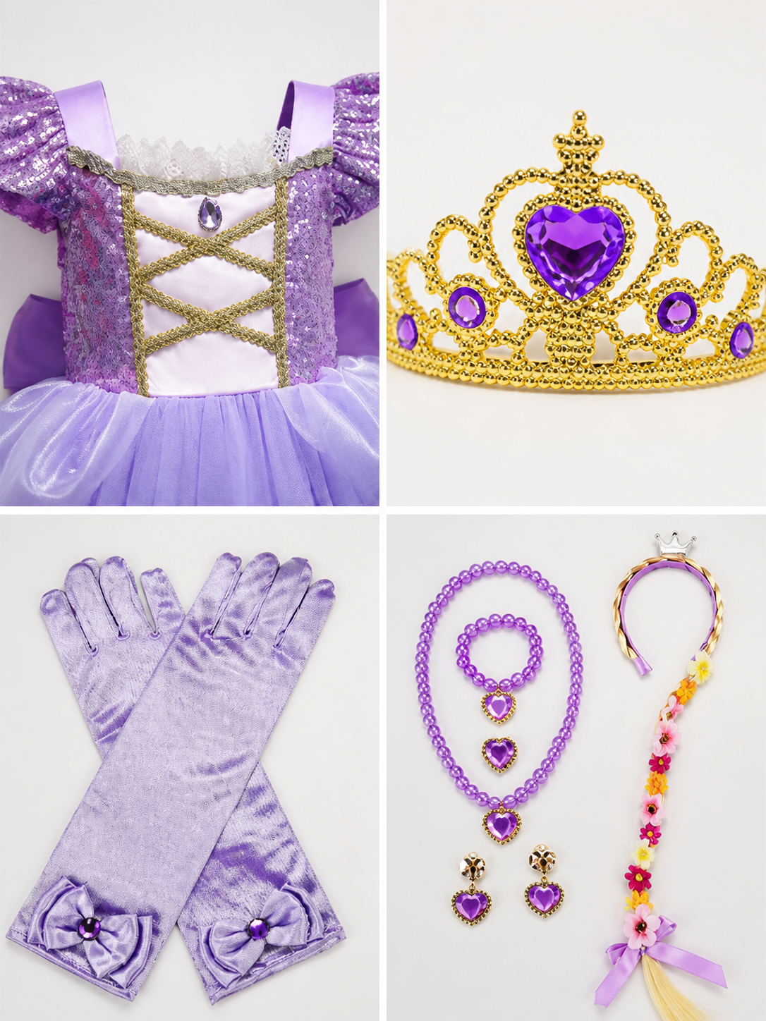 Purple Princess Carnival Costume for Halloween detail view