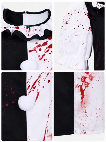 Clown Costume Dress for Halloween with Blood Print