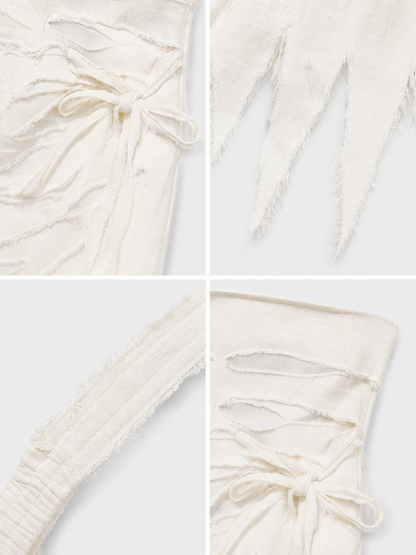 White Asymmetrical Mummy Stage Costume