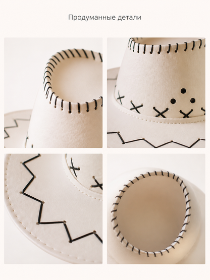 Carnival Cowboy Hat, Wide-Brimmed, Tall-Crowned detail view