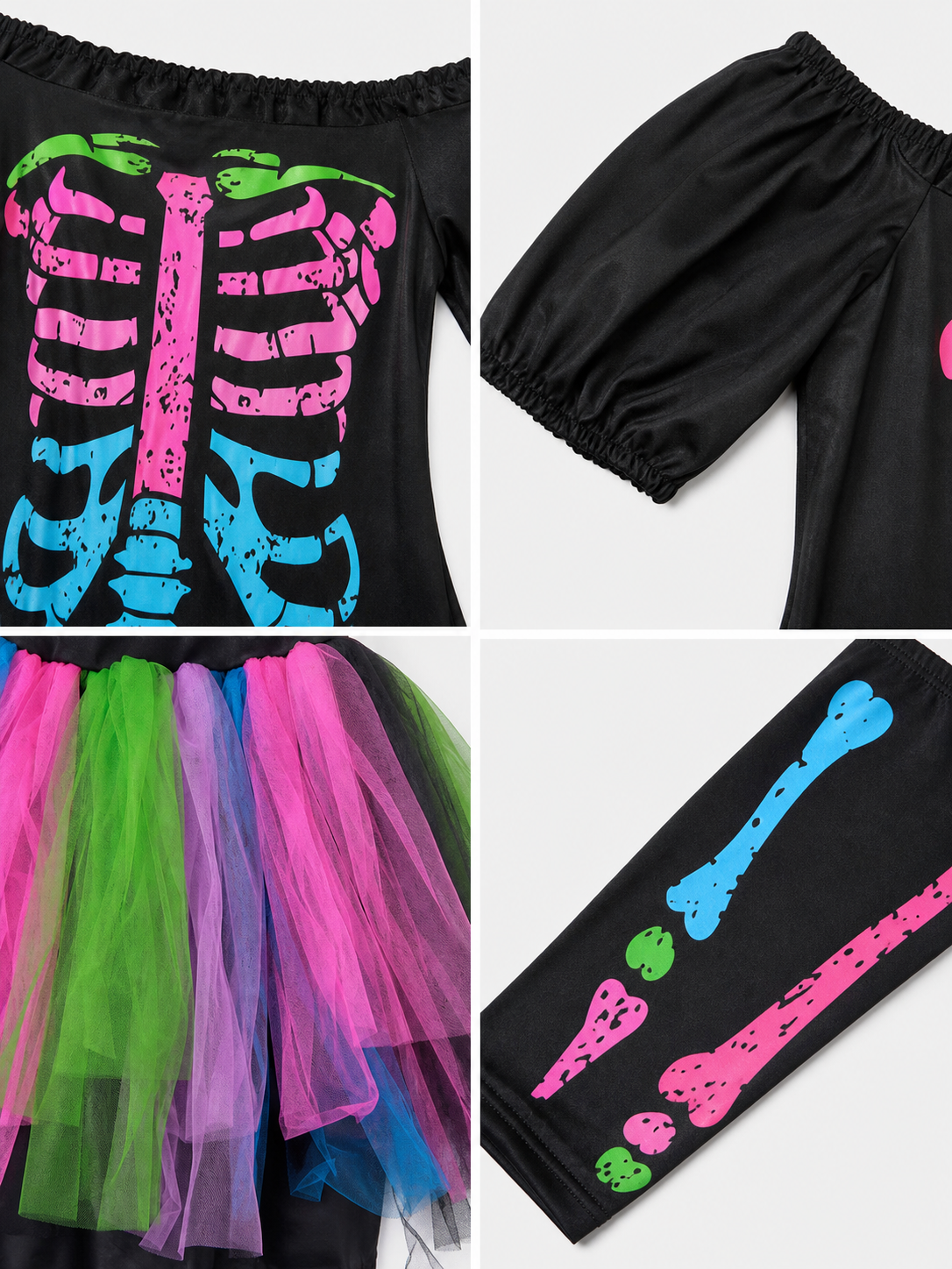 Halloween Skeleton Costume with a Tutu Skirt