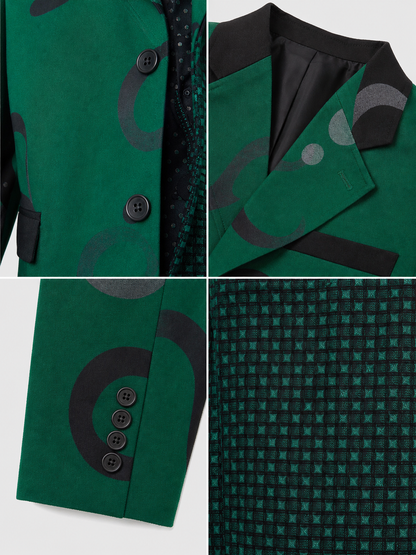 The Riddler Cosplay Costume: Green Coat and Pants