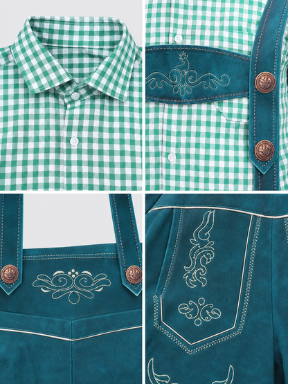 Plaid Bavarian-Style Shirt for Oktoberfest