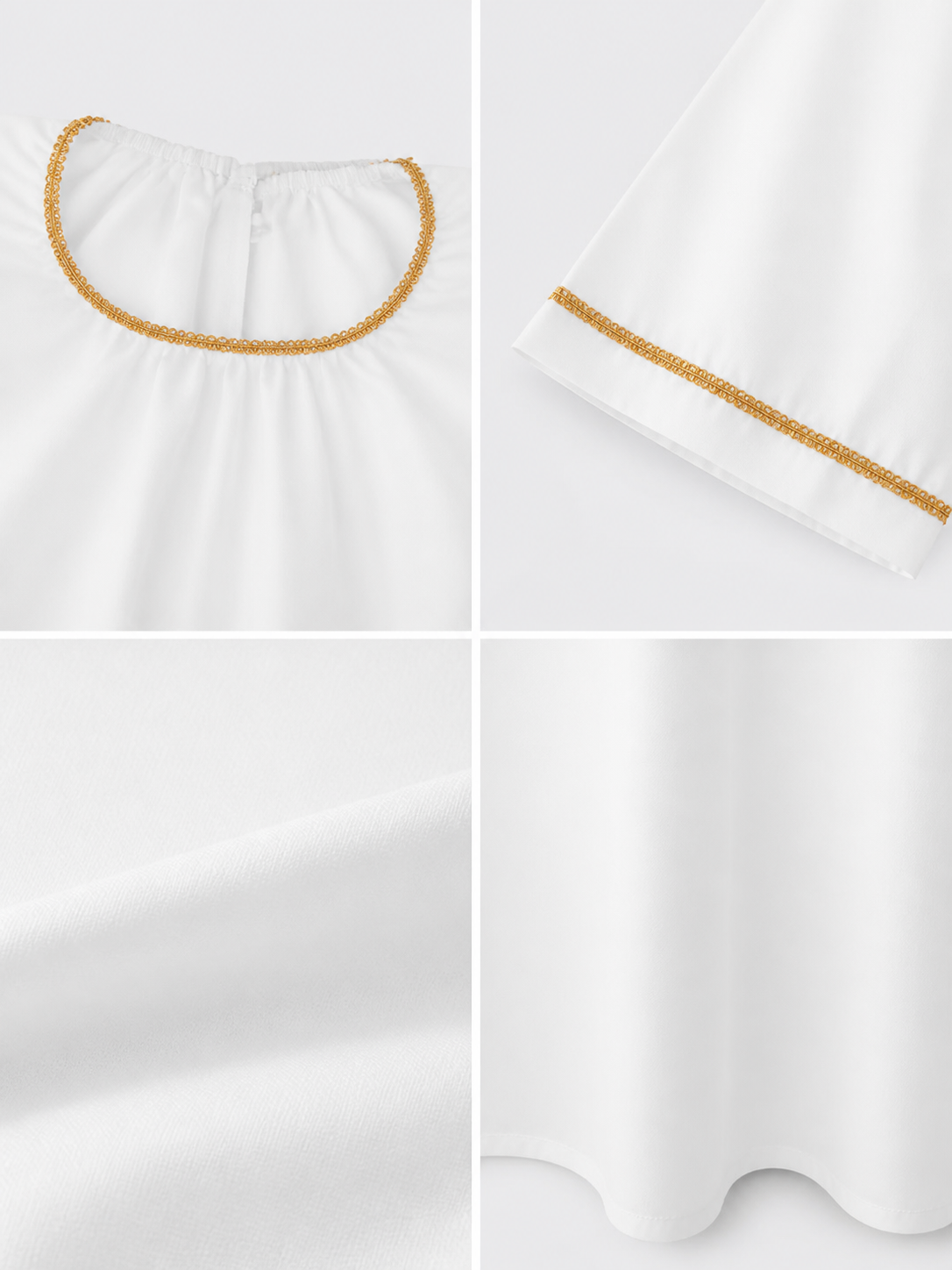 White Cosplay Cloak with Gold Trim