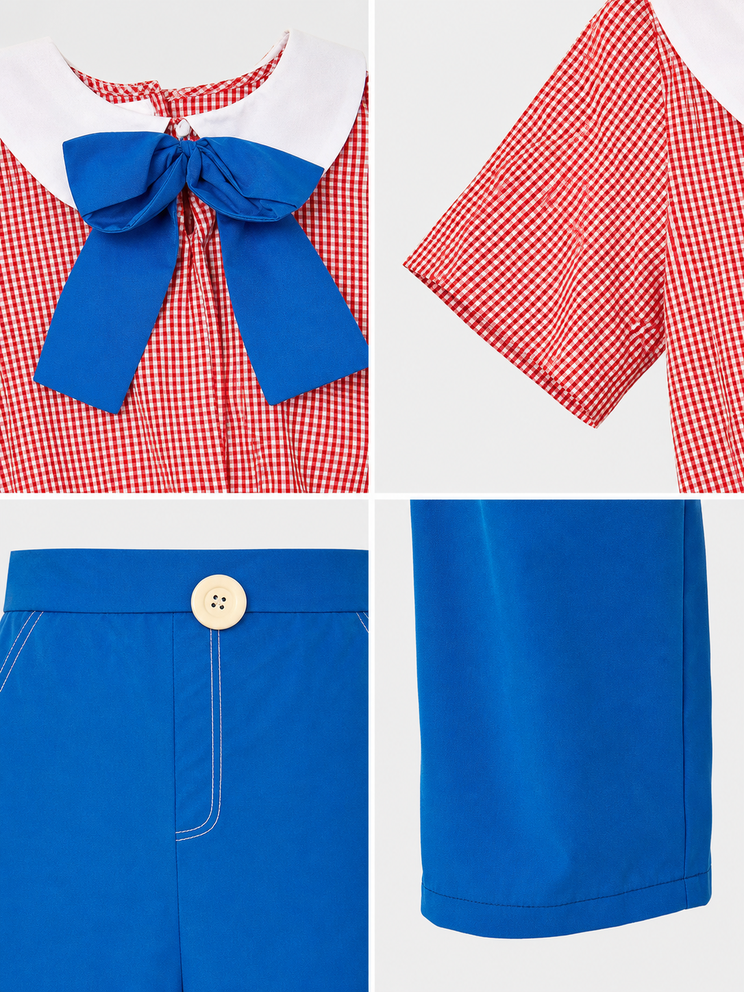 Circus-Style Clown Costume with Bow and Pants