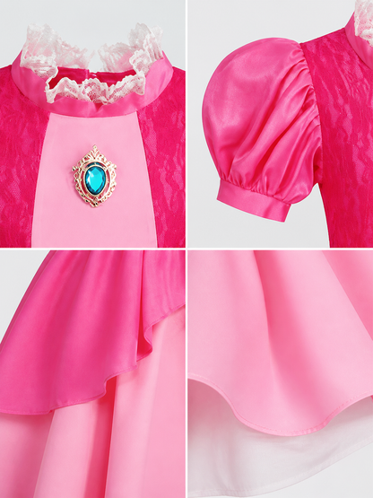 Bright Pink Princess Costume for Halloween detail view