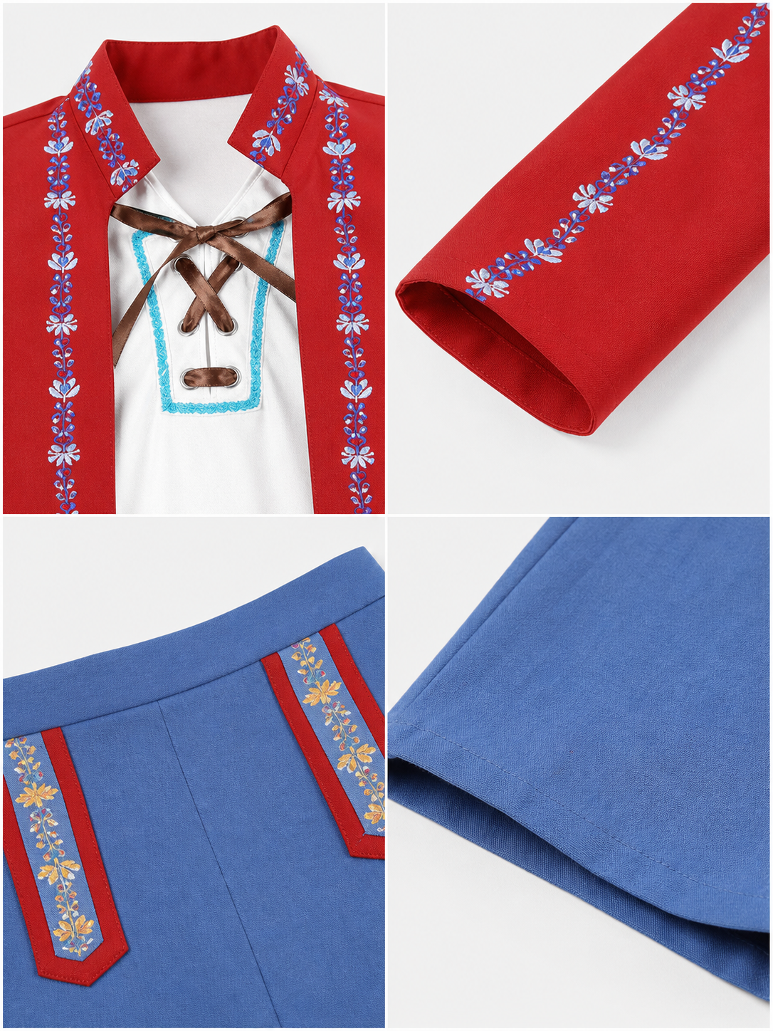 Ethnic-Style Cosplay Costume with Shorts detail view