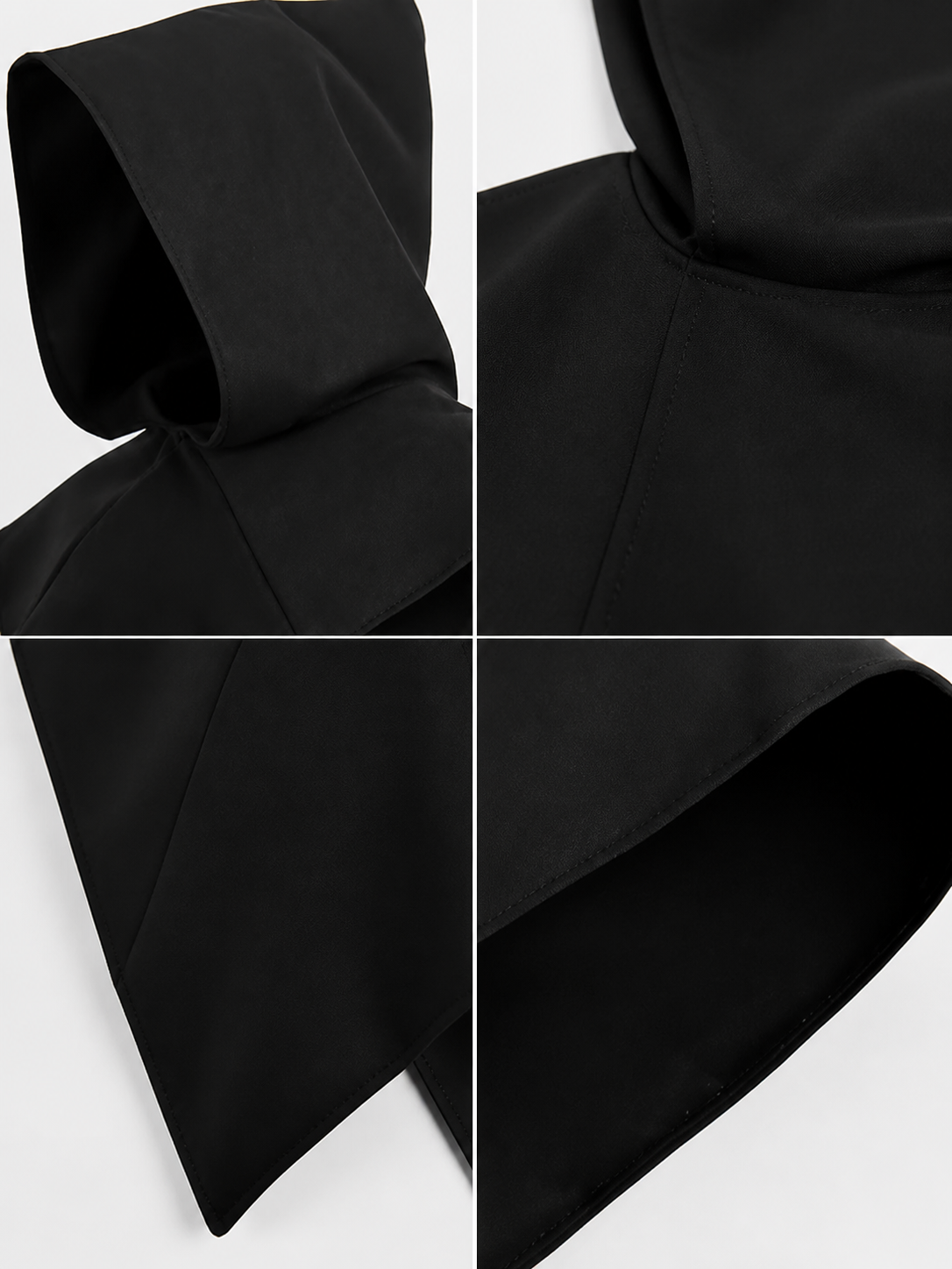 Black Triangular Hooded Cloak for Cosplay