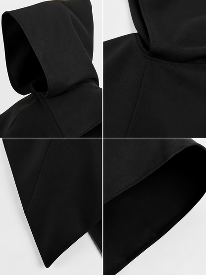 Black Triangular Hooded Cloak for Cosplay
