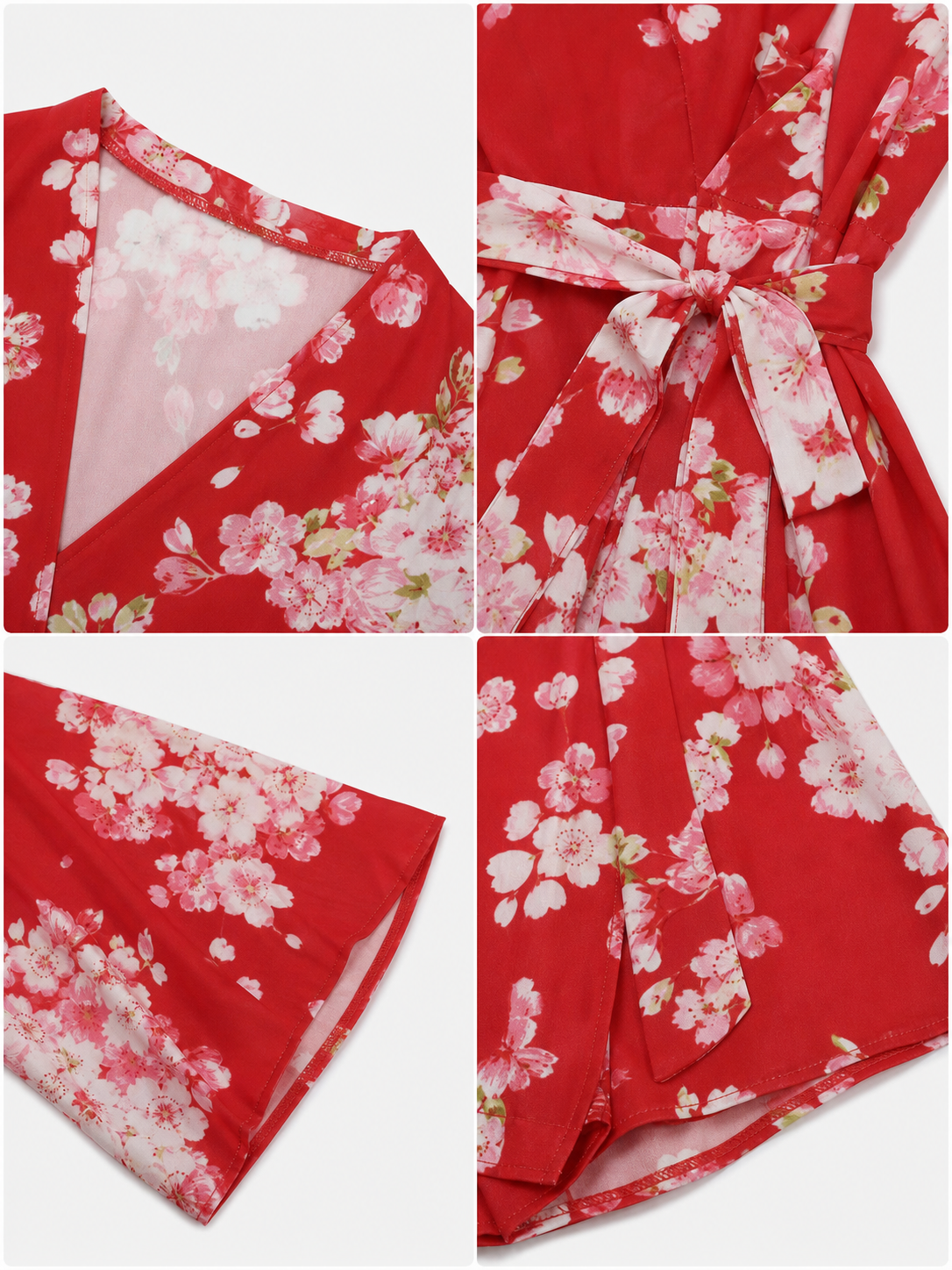 Short floral kimono robe for parties