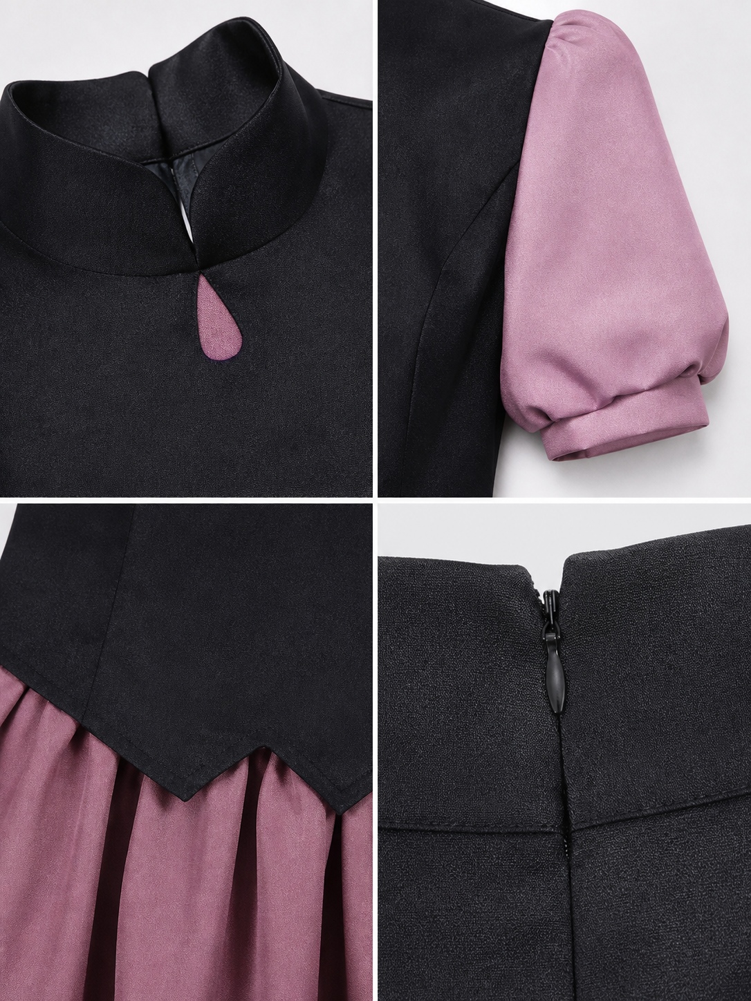 Amity Cosplay Costume: Black Top and Burgundy Skirt