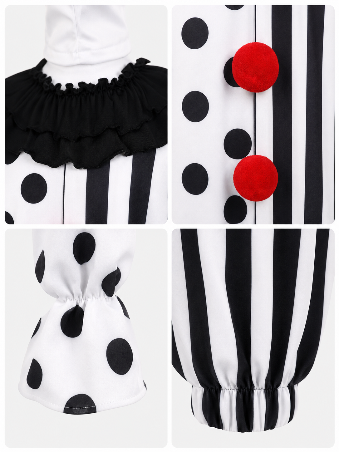 Clown Costume with Mask and Top Hat