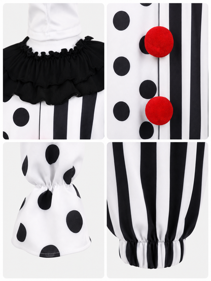 Clown Costume with Mask and Top Hat