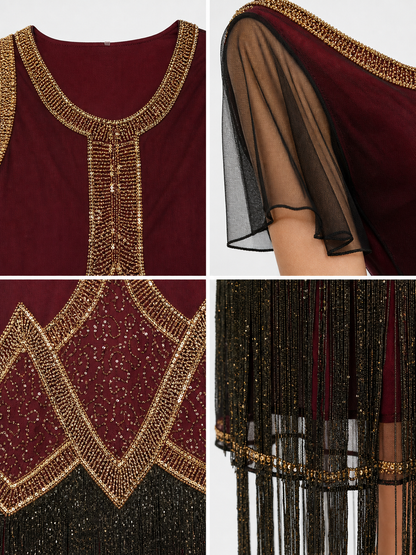Gatsby-Style Dress with Fringe and Sequins
