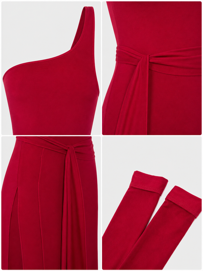 Marvel Elektra Red Cosplay Costume with Accessories