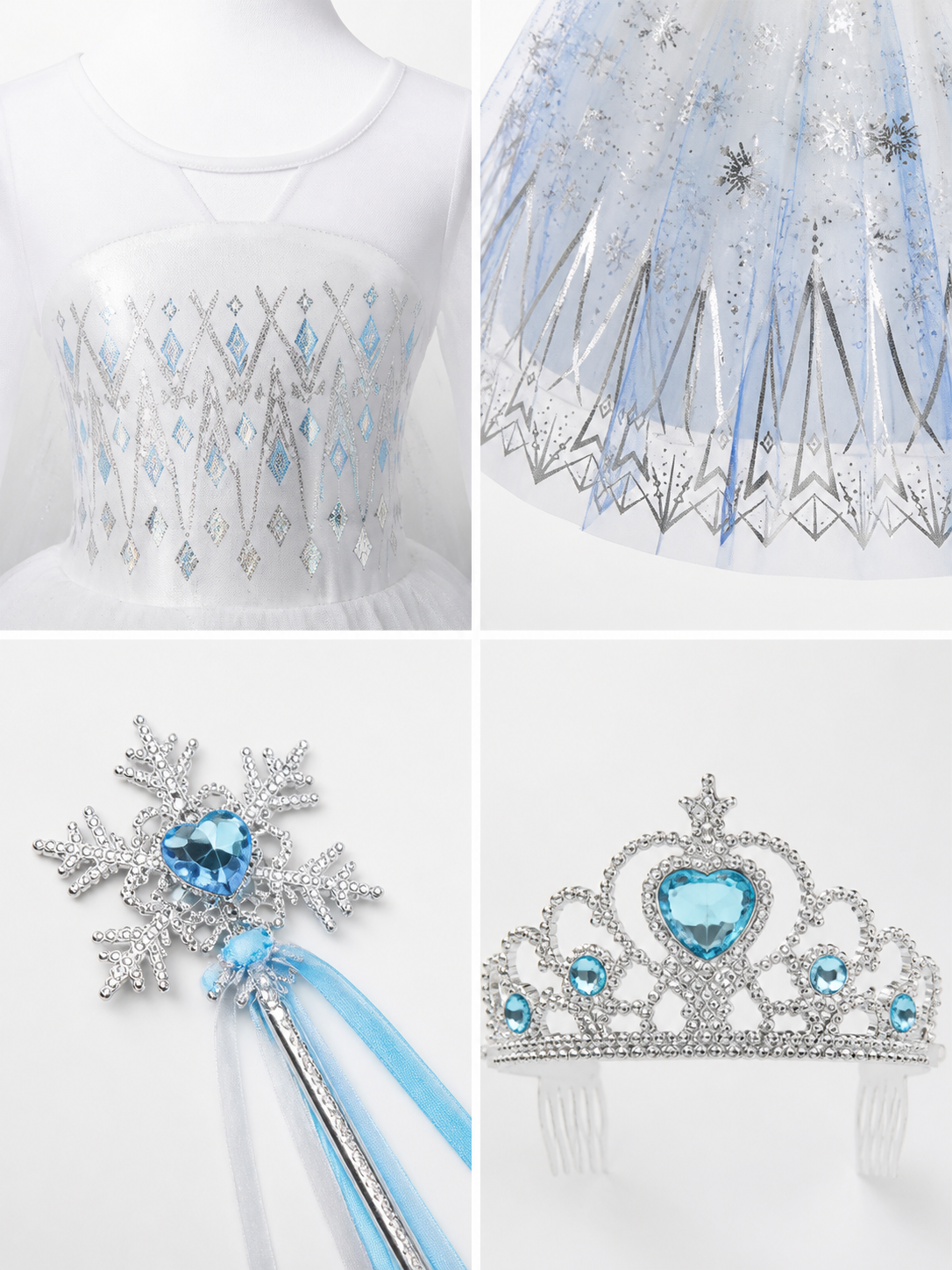 Snow Queen Halloween and Cosplay Costume detail view