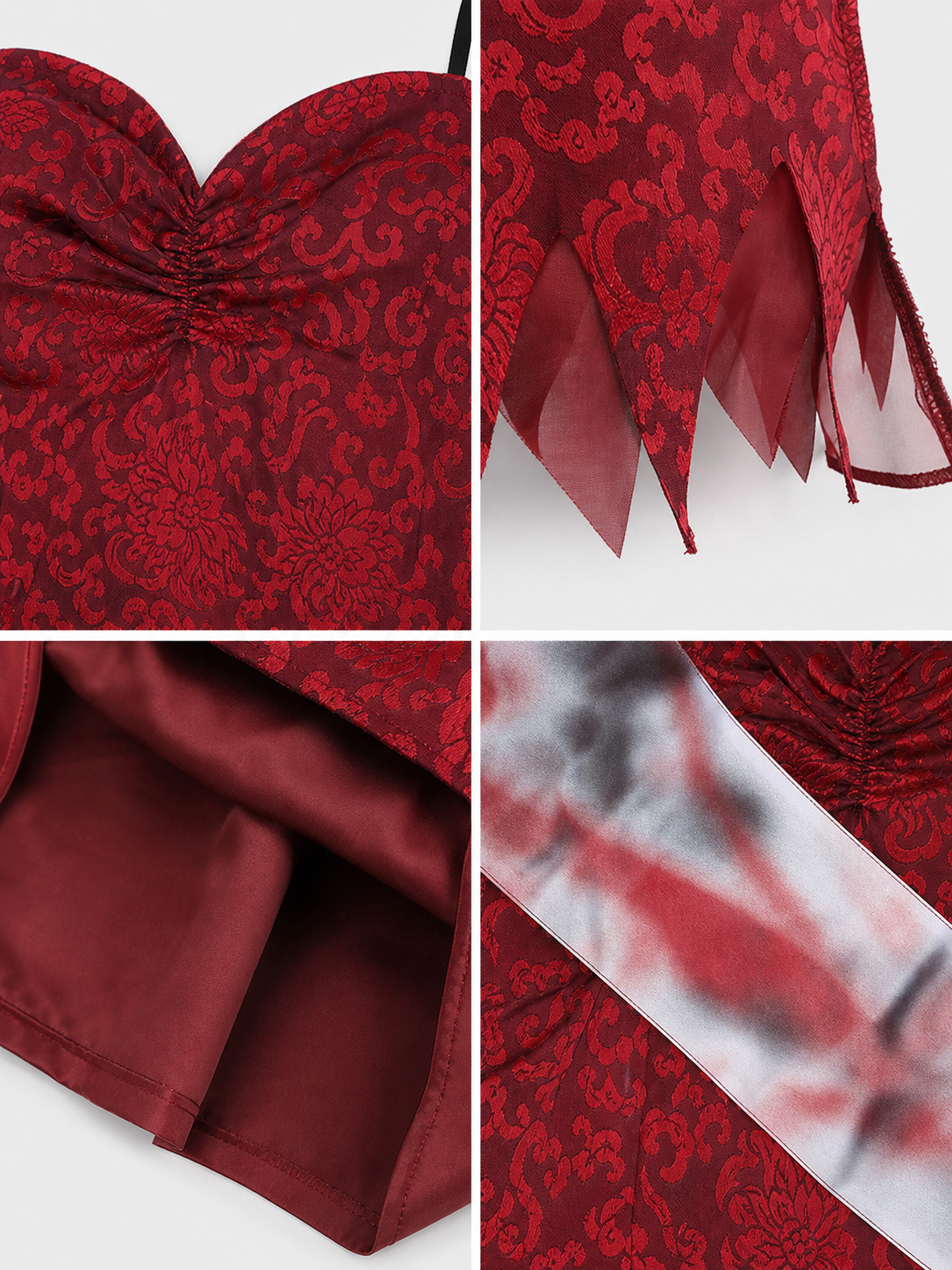 Costume with Dress, Sheer Cape, and Ribbon detail view
