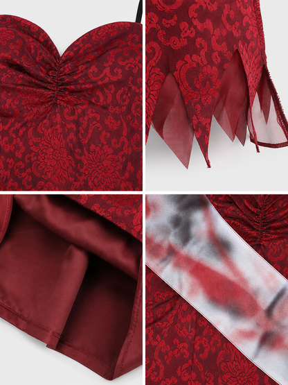 Costume with Dress, Sheer Cape, and Ribbon detail view