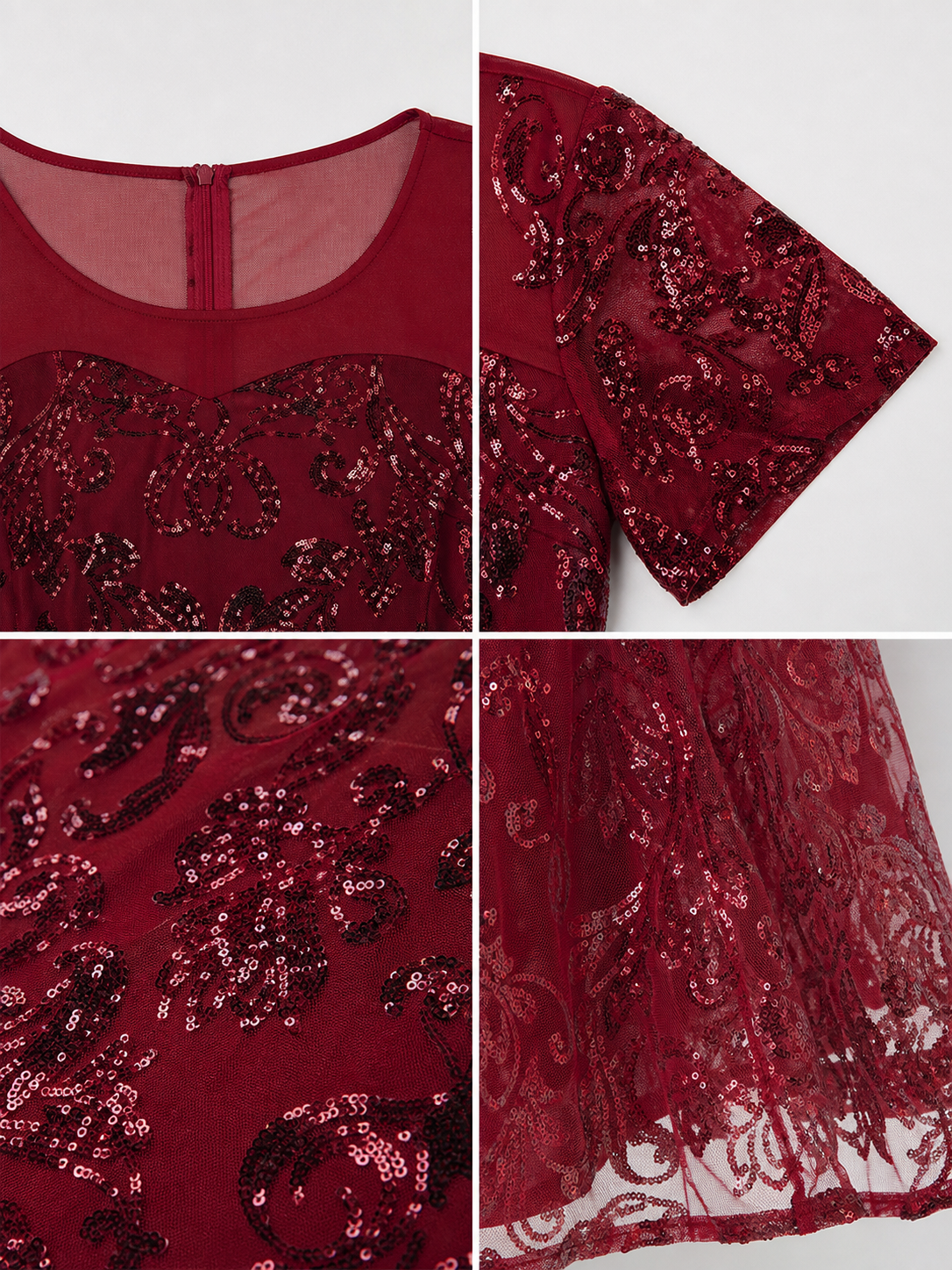 Long Evening Dress with Sequins and Beading