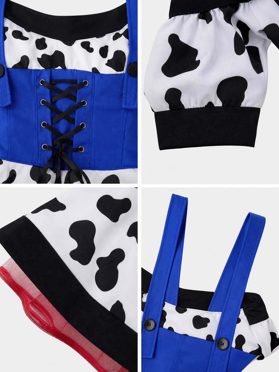 Carnival Cow Costume with Ears and Tail