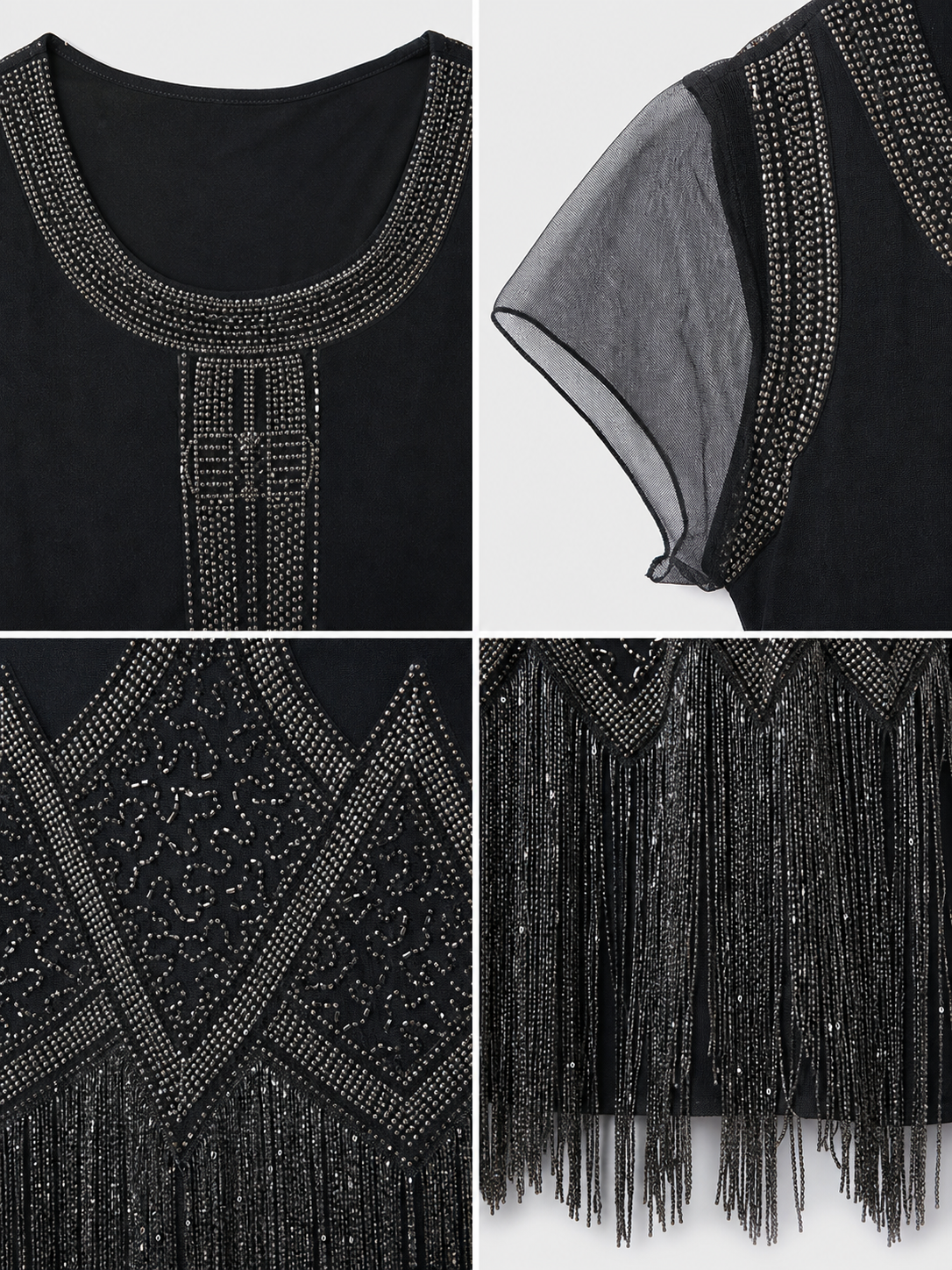 Vintage Fringe and Sequin Party Dress