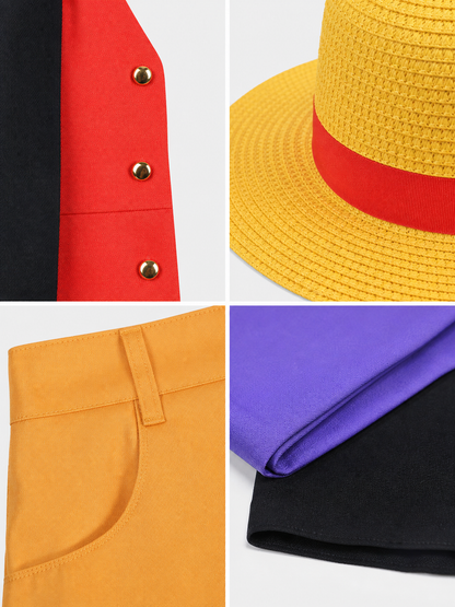 Luffy Cosplay Set from Wano with Cape