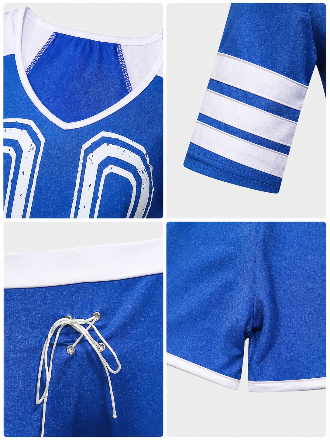 Sports Set with V-Neck and White Stripes