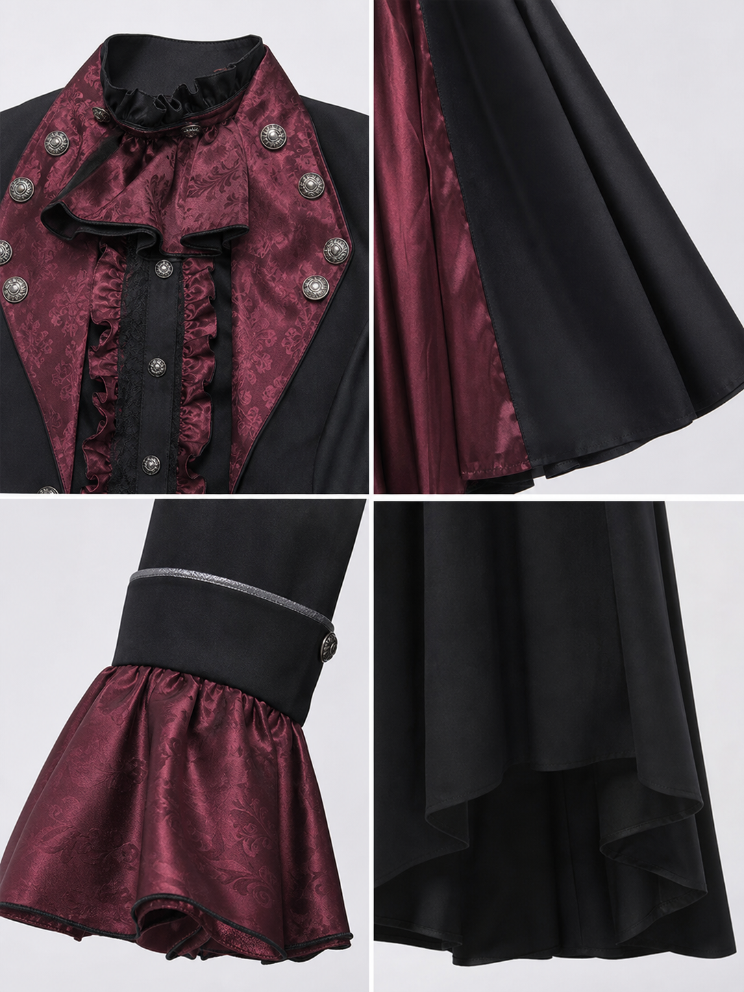Gothic Vampire Costume with Top Hat for Halloween