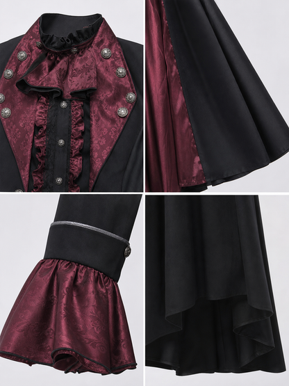 Gothic Vampire Costume with Top Hat for Halloween