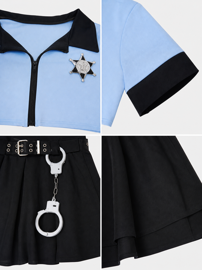 Police Costume with Skirt and Short Top