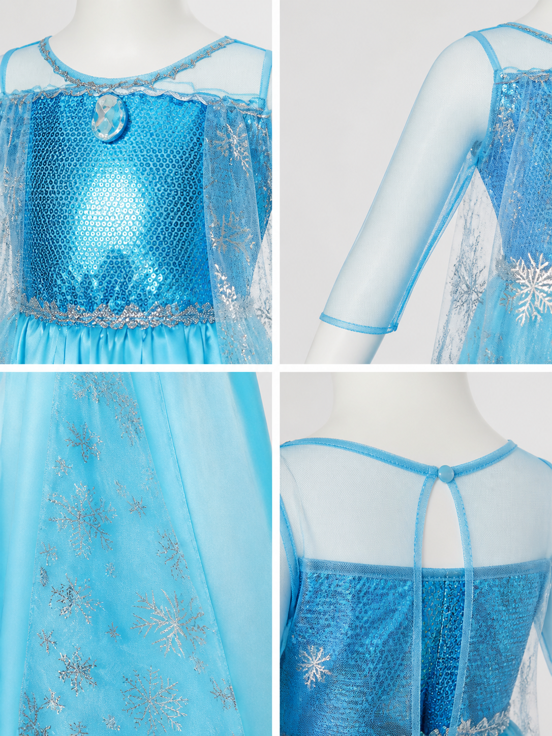 Blue Princess Costume for Halloween detail view
