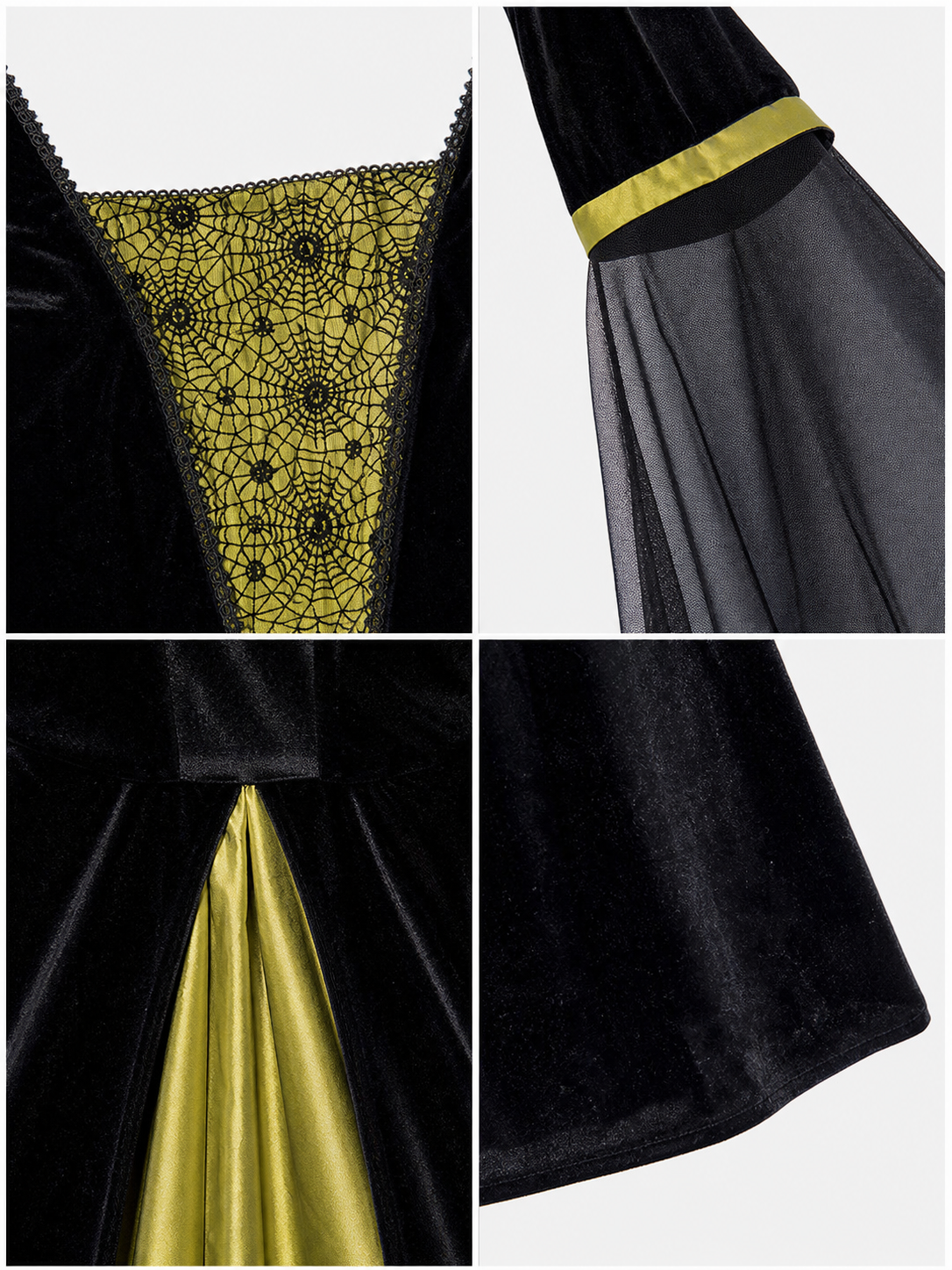Witch Costume: Long Dress and Hat detail view