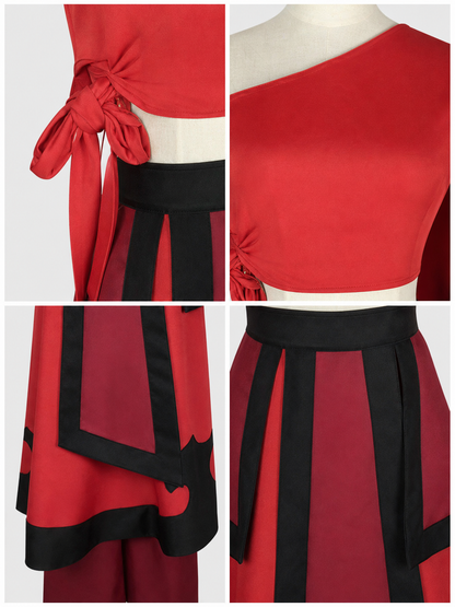 Avatar: Zuko and Katara Cosplay Costume, Red and Black
