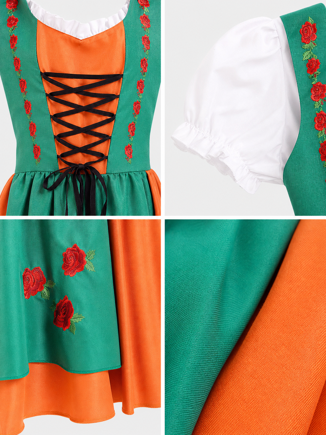 Folk-Style Embroidered Carnival Dress