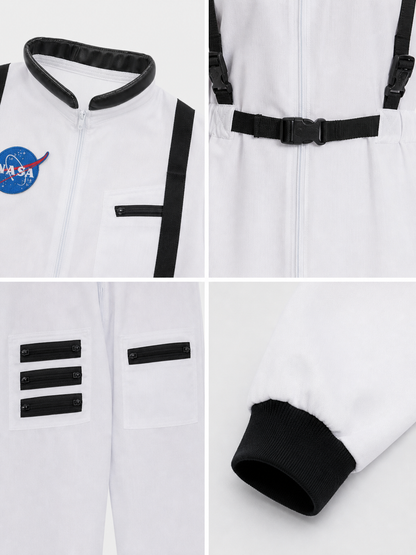 Astronaut Jumpsuit with Pockets and Emblems
