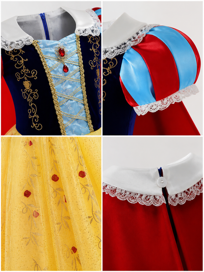 Princess Costume with Cape and Wig detail view