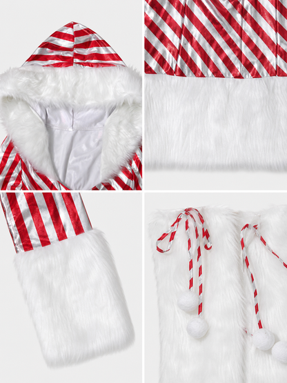 Holiday costume dress with a hood and belt