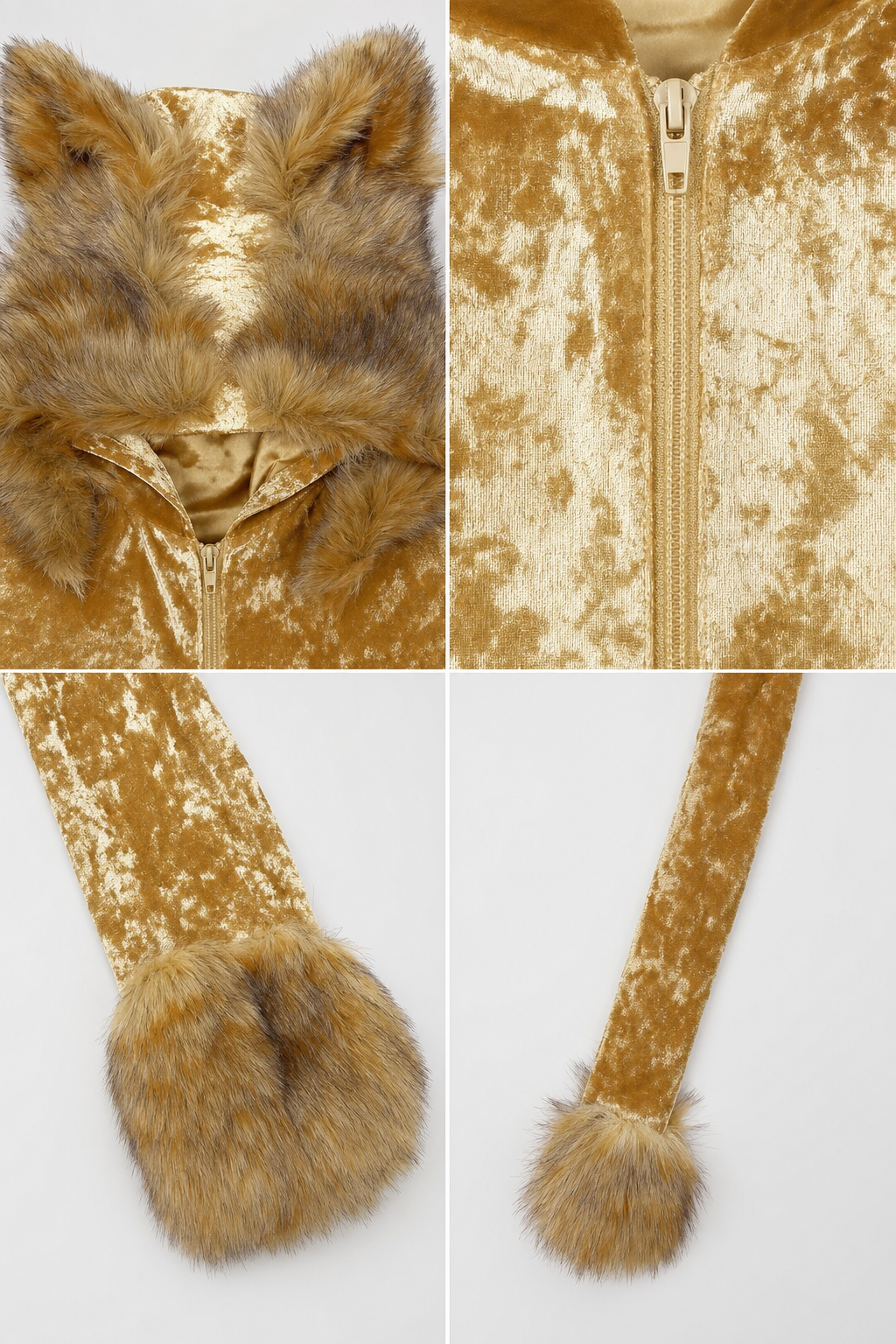 Lion cosplay costume with hood and tail