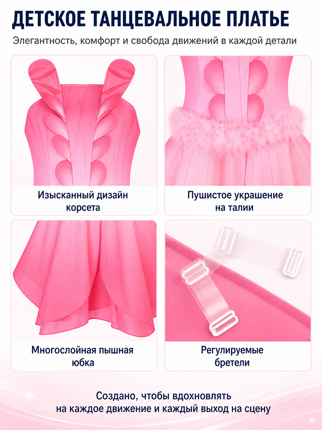 Pink Fairy Cosplay Dress with Full Skirt detail view
