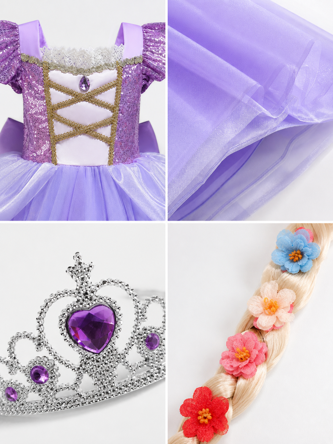 Lilac Princess Costume for Halloween detail view