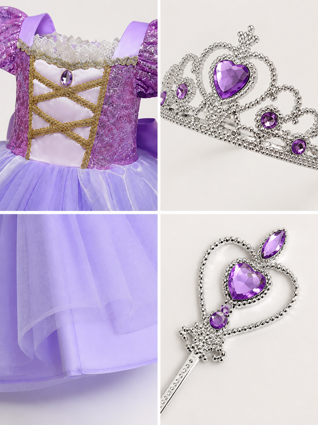 Purple Princess Halloween Costume detail view