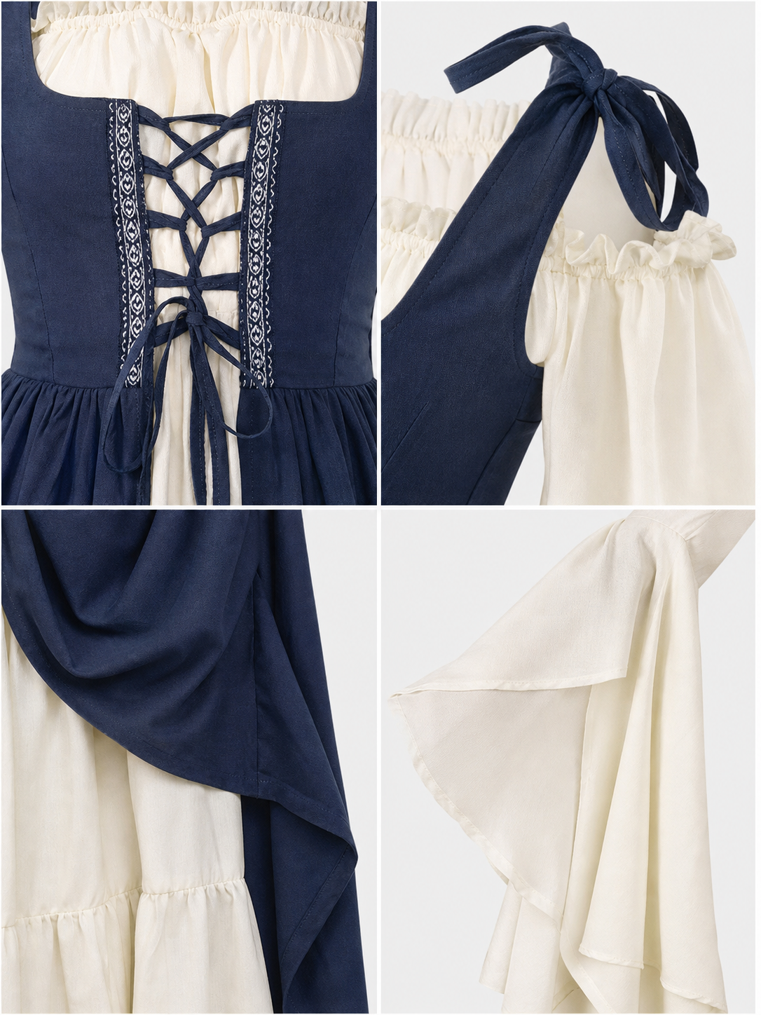 Renaissance-Style Costume Dress with Lacing