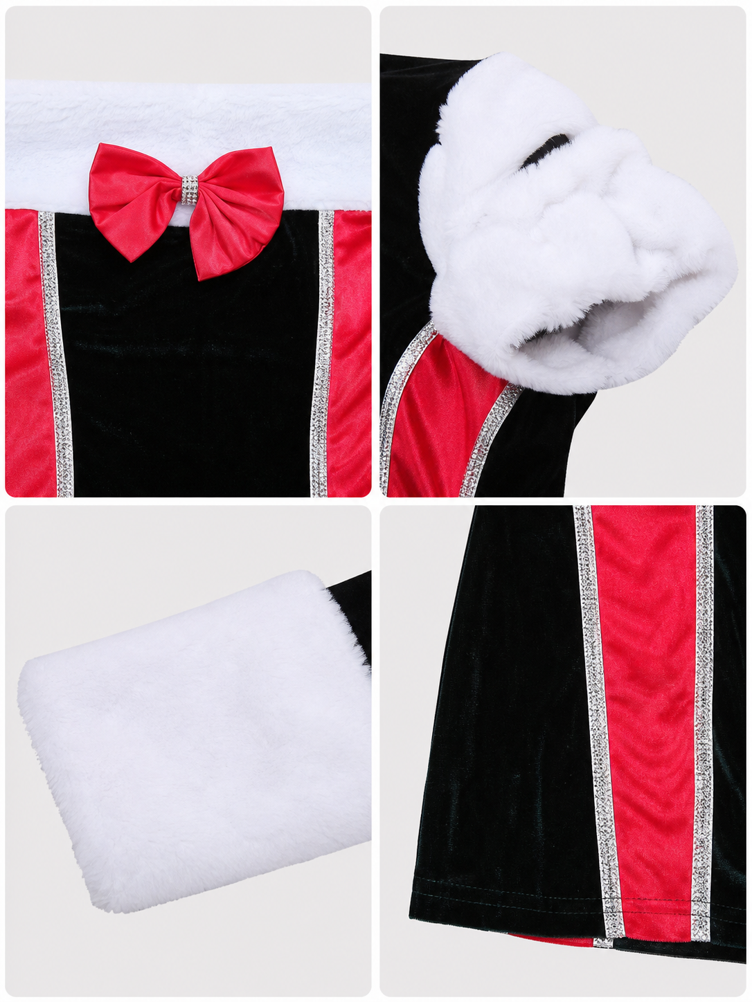 New Year's Stage Costume with Bow and Trim detail view