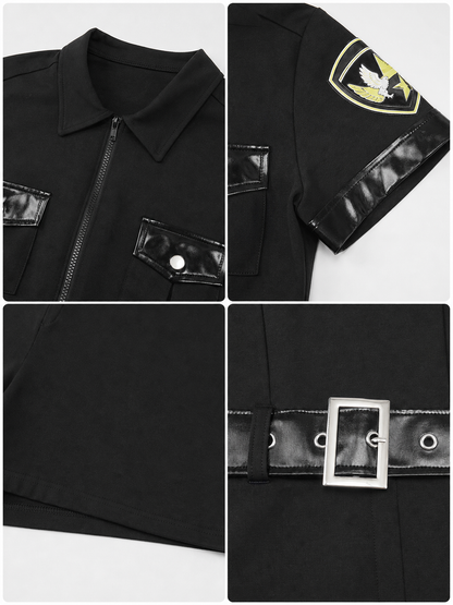 Police Cosplay Costume with Shorts and Cap